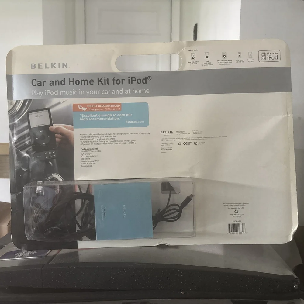 Belkin Car & Home Kit for iPod NEW Sealed.